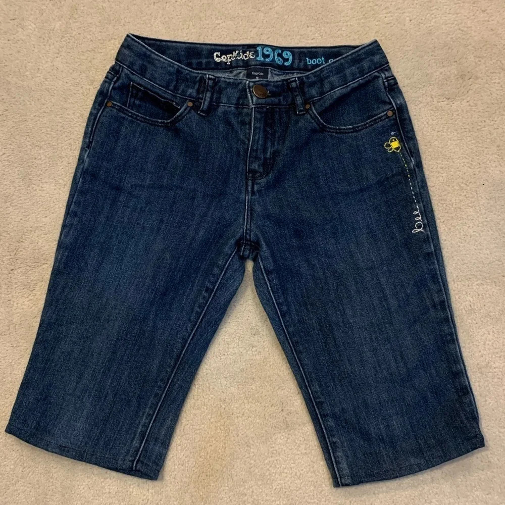 Fund RAISE- kid embroidered knee length jeans, GAP 12